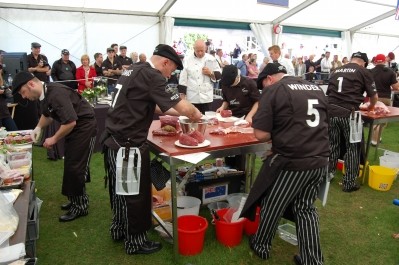 The teams had two hours to produce beef and lamb cuts