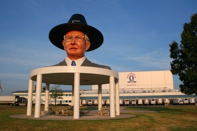 An effigy of the company’s founder, Lonnie "Bo" Pilgrim, outside Pilgrim’s Pride headquarters in Texas.