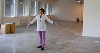 Helga Næs in the soon-to-be constructed facility.