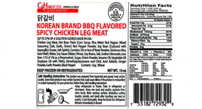 C & H Meat Company recall due to misbranding