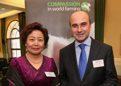 Philip Lymbery, CEO of Compassion in World Farming and Ms Xi, Executive President of ICCAW