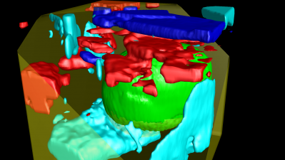 3D Raman Image of a pollen in crystalline honey. Data was acquired and processed with the WITec Suite software