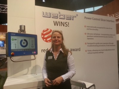 Karin Janse with Weber's award-winning Weber Power Control (WPC) operating system