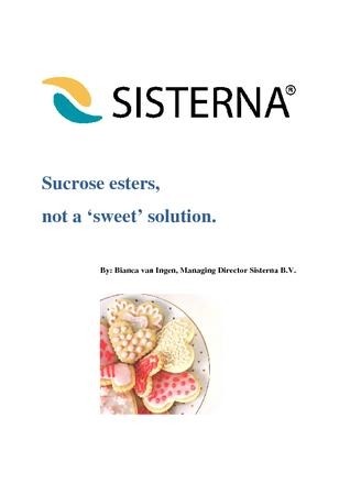 Sucrose esters, not a ‘sweet’ solution