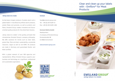Clear and clear up your labels with… Emfibre® for Meat Products