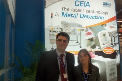 Emanuele Giardi (left) and Samuela Valentini (right) talk to FoodProductionDaily about metal detectors