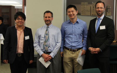 Pic: UConn. L-R: Anson Ma, professor and associate dean for research & graduate education Michael Accorsi, graduate student Alan Shen, Dr Ponweiser