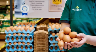 Morrisons says it is the first 'major' UK retailer to move to free range only eggs. Image source: Morrisons