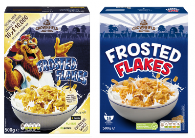 Lidl GB is removing the cartoon lion from its Frosted Flakes packaging. Image source: Lidl GB