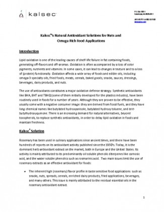 Kalsec®’s Natural Antioxidant Solutions for Nuts and Omega Rich Food Applications