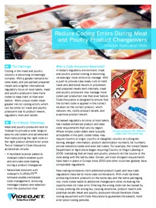 Reduce Coding Errors During Meat and Poultry Product Changeovers