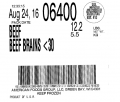 Label of beef